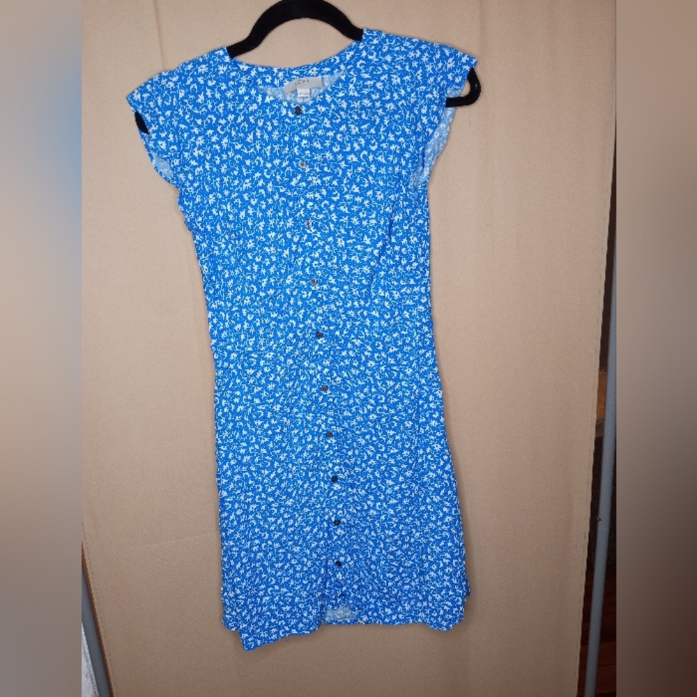 Loft Floral🌺 blue and white dress Size 00Petite